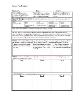 Preview of Specially Design instruction Lesson plan Template.