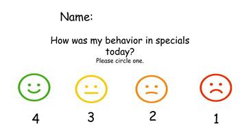 Preview of Specials Behavior Tracker for Special Needs students