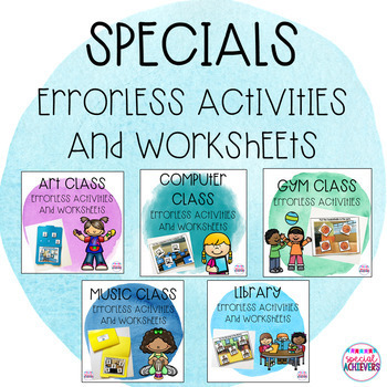 Preview of Specials Errorless Activities and Worksheets Bundle