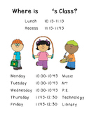 Specials Schedule for Classroom Door (plus Do Not Disturb sign!)