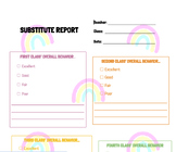 Specials Substitute Report/Daily Report