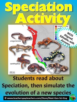 Preview of Speciation Activity: Simulate Evolution of New Species: NGSS: Distance Learning