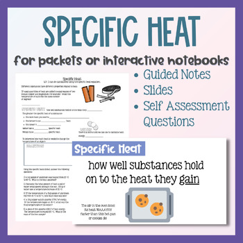 Preview of Specific Heat Capacity Lesson and Guided Notes
