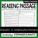 Renewable vs. Nonrenewable Resources Reading Passage | Imm