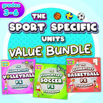 Preview of Specific Sports *Bundle*: Soccer, Basketball & Volleyball Units-Drills & lessons