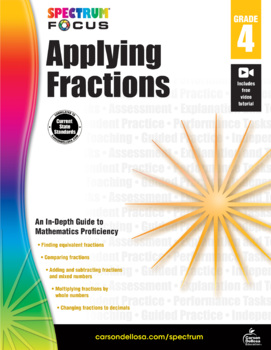 Preview of Spectrum Applying Fractions Workbook Grade 4 Printable 704904-EB