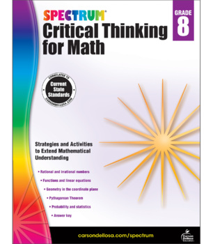 Preview of Spectrum Critical Thinking for Math Workbook Grade 8 Printable 705120-EB