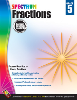 Preview of Spectrum Fractions Workbook Grade 5 Printable 704511-EB