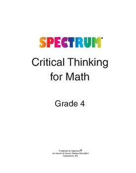 spectrum critical thinking for math grade 4 pdf