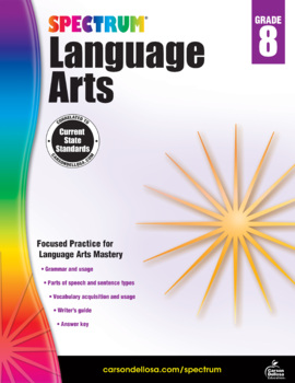 Preview of Spectrum Language Arts Workbook Grade 8 Printable 704595-EB