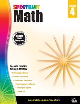 Preview of Spectrum Math Workbook Grade 4 Printable 704564-EB