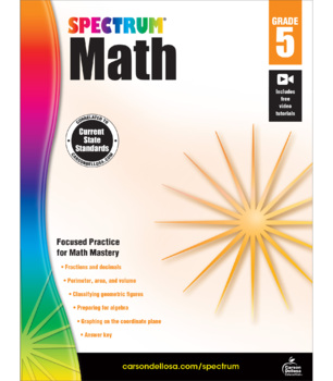 Preview of Spectrum Math Workbook Grade 5 Printable 704565-EB