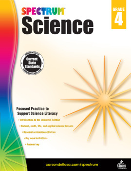 Preview of Spectrum Science Workbook Grade 4 Printable 704617-EB