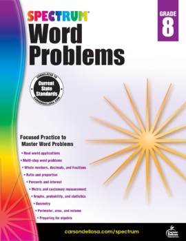 Preview of Spectrum Word Problems Workbook Grade 8 Printable 704494-EB