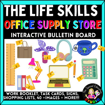 Preview of Vocational Life Skills Special Education OFFICE SUPPLY Bulletin & Task Cards