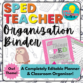 Sped Teacher Organization Binder-Owl Theme