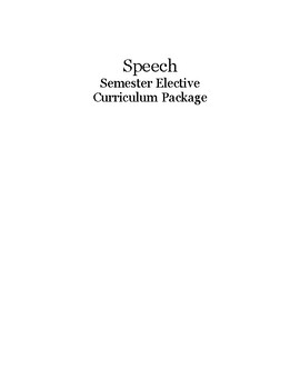 Preview of Speech (18 week course)