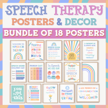 Preview of Speech Therapist Decor Posters SLP and Language Pathologist Therapy Preschool