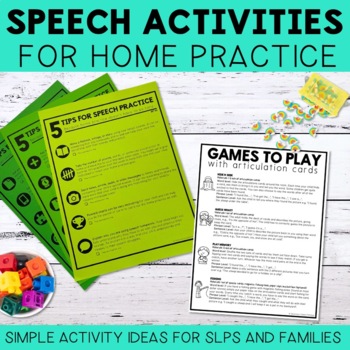 Preview of Speech Activities for Home Practice