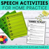 Speech Activities for Home Practice 