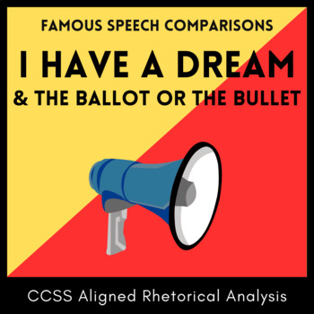 Preview of Speech Analysis Venn Diagram: I Have a Dream and The Ballot or the Bullet, CCSS