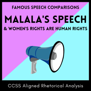 Preview of Speech Analysis Venn Diagram: Malala's U.N. Speech and Clinton on Women's Rights