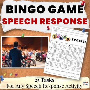 Preview of Speech Analysis and Response Activities Middle School Choice Board Fun Bingo
