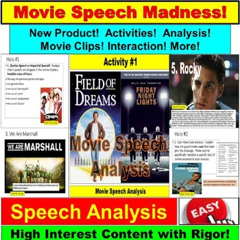 Preview of Speech Analysis from Movies: AP Language and Composition