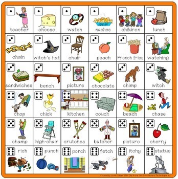 Speech Artic - 'ch' sound: Straight-6 Bingo Game by Jackie G | TpT