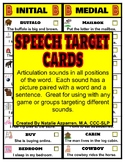 Speech Articulation Target Cards Pictures, Words, and Sent