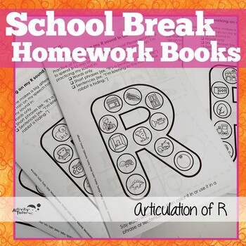 Preview of Speech Articulation for Letter Sound R | Summer Speech Homework Activity Book