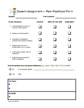 oral presentation peer review form