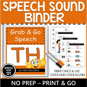 Preview of Speech Binder | TH Worksheets | Grab and Go | Articulation