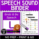 Speech Binder | L Worksheets | Grab and Go | Articulation