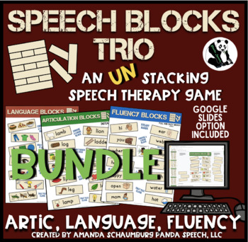 Preview of Speech Blocks TRIO BUNDLE for Speech Therapy Game Companion + Digital Options