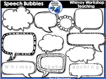 Preview of Speech Bubble Clip Art - Whimsy Workshop Teaching