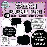 Black and White Speech Bubble Clipart  {speech bubble clipart}