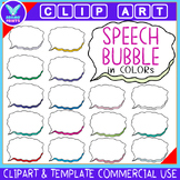 Speech Bubble Color Rainbow Cloud Template Clip Art / Comm