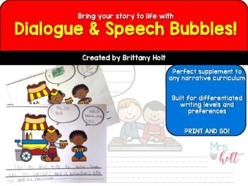 Preview of Speech Bubbles - Adding Dialogue to Narrative Stories