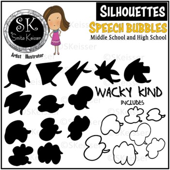 Preview of Speech Bubble Silhouettes, Middle & High School Graphics