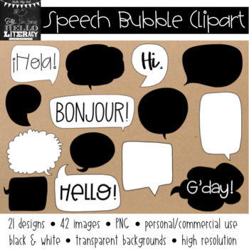 Preview of Speech Bubbles Clipart (for personal and commercial use)