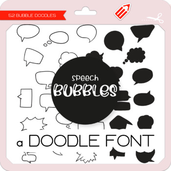 Preview of Speech Bubbles Doodle Font - W Λ D L Ξ N