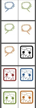 Preview of Speech Bubbles and Stickmen Clipart Printables