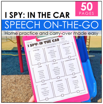 Preview of Speech Carryover Practice | Articulation Homework- In The Car