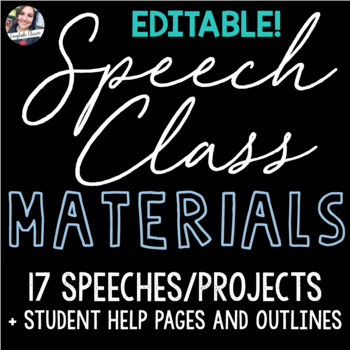Preview of Speech Class Materials - NOW EDITABLE!