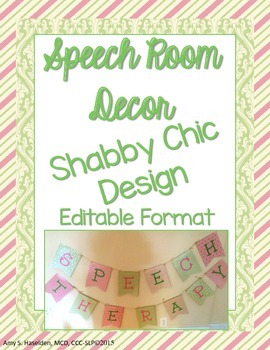 Preview of Speech Therapy Bulletin Board Pink and Green