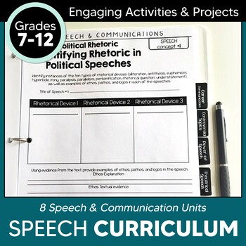 Preview of Speech and Debate Communications Curriculum + Answer Key DIGITAL Included