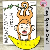 Speech Therapy Craft: Monkey with Banana Verbs Nouns Artic