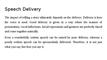 what makes a good speech delivery