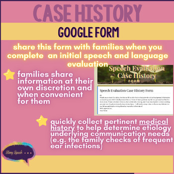 Preview of Speech Evaluation Case History Form (Initial Referral)- Google Form